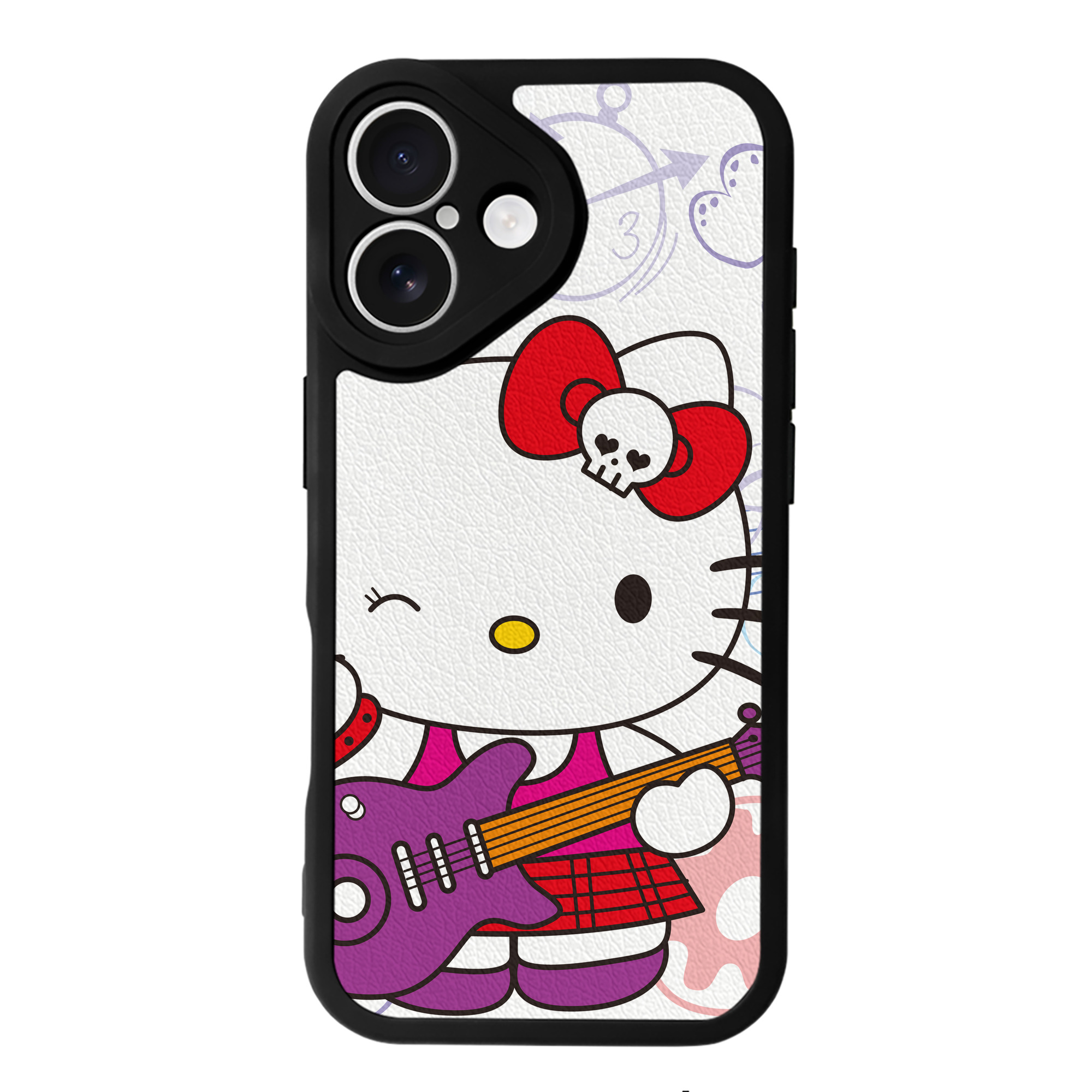 （画像用） Hello Kitty ハローキティ 【iPhone 16シリーズ対応】シリコンスマホケース（レザー調） 材質：シリコン